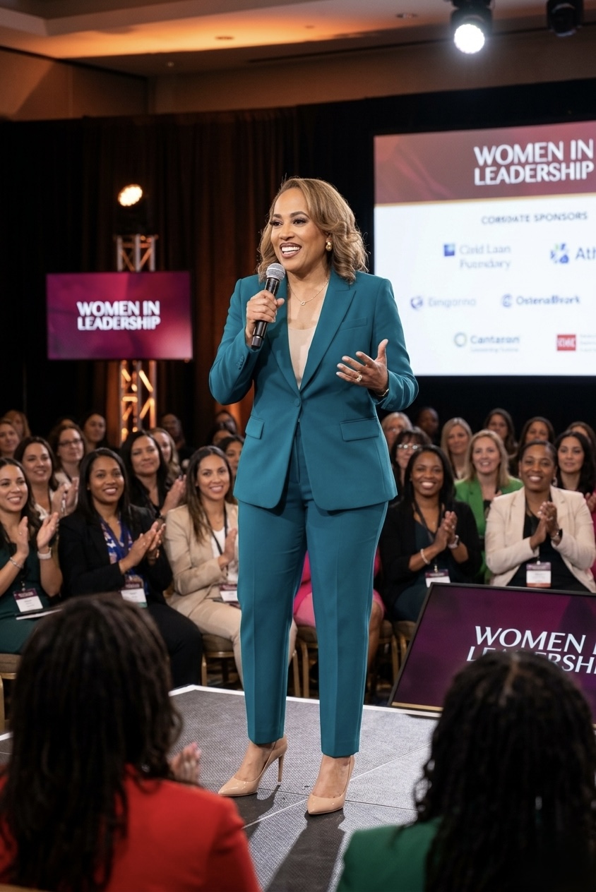 Pam Perry speaking at a Women in Leadership event