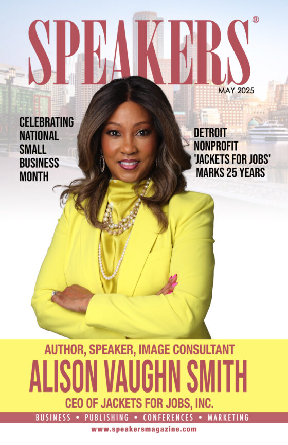 SPEAKERS Magazine May 2025 cover featuring Alison Vaughn Smith