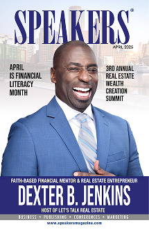 SPEAKERS Magazine April 2025 cover featuring Dexter B. Jenkins